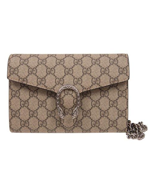 Gucci Metallic (Wmns) Dionysus Tiger Head Logo Canvas Chain Shoulder Messenger Bag Mini Classic
