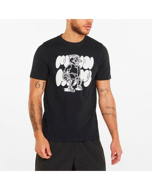 PUMA Black Qualifier Basketball Short Sleeve T-Shirt for men