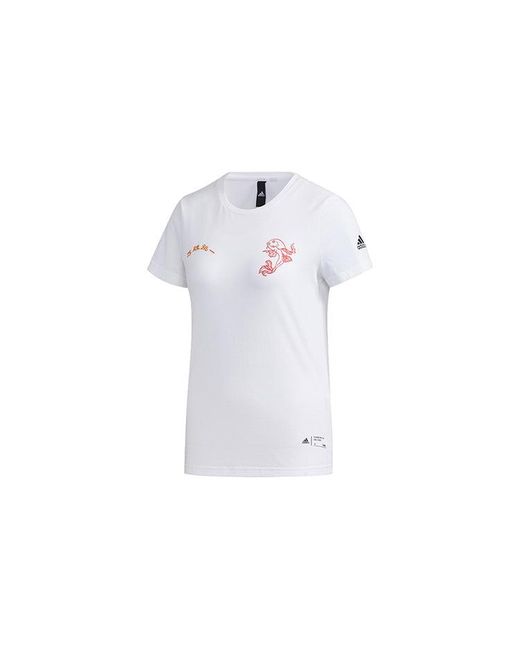 Adidas White (Wmns) Kc China Ls Sports Casual Short-Sleeve Tee