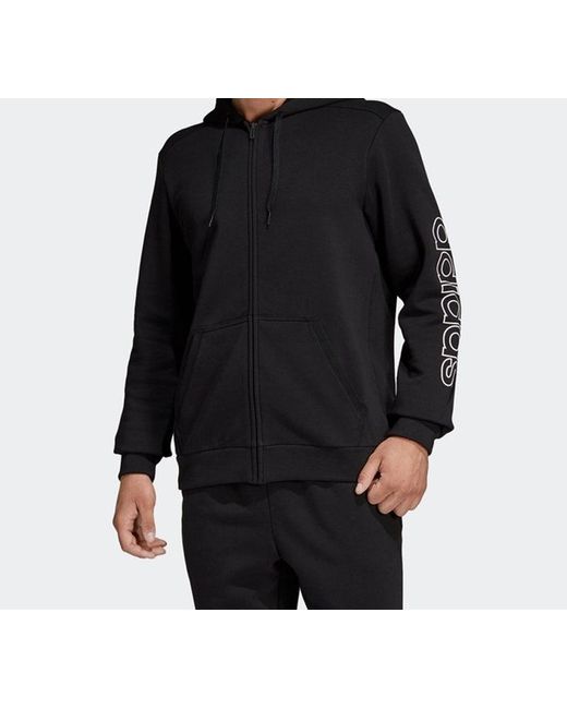 Adidas Black Originals Sports Stylish Hooded Knit Jacket for men