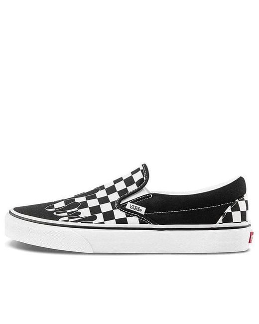 Vans Black Classic Slip-On 'Paint Drip Checkerboard' for men