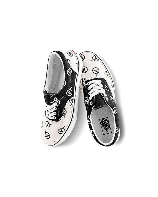 Vans White Era Full Print Retro Casual Skate Shoes for men