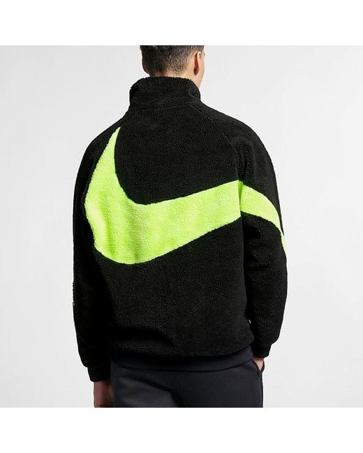 Nike Green Big Swoosh Reversible Boa Jacket (Asia Sizing) Neon' for men