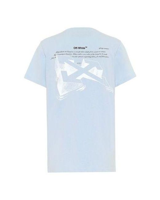 Off-White c/o Virgil Abloh Blue (Wmns) Arrows Sketch Printed Short Sleeve