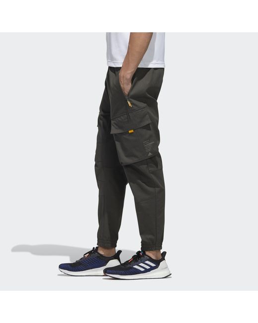 Adidas Black Th Pnt Cargo Pocket Woven Bundle Feet Casual Long Pants for men