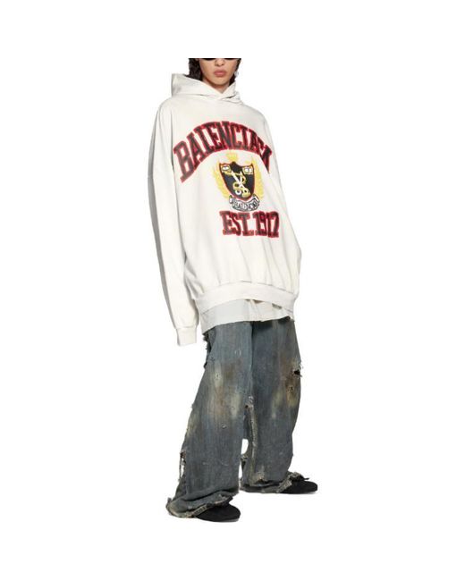 Balenciaga White Diy College Hoodie