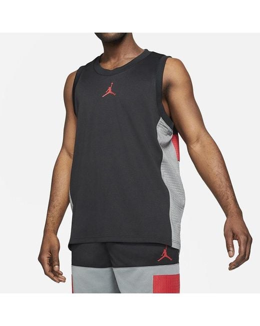 Nike Gray Dri-Fit Air Statement Splicing Quick-Dry Basketball Sports Vest for men