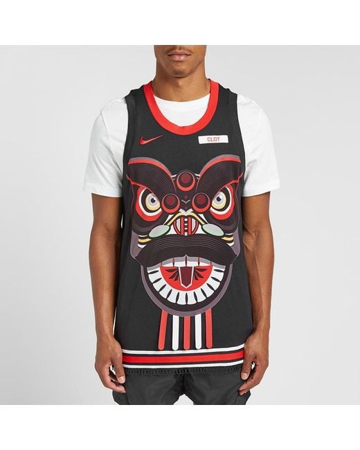 Nike X Clot Crossover Nrg Ge Jersey Basketball Vest Blackred for men