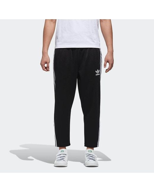 Adidas Black Originals Classic Stripe Loose Straight Cozy Casual Sports Pants for men
