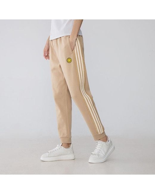 Adidas Natural Smly Tp 1 Stripe Athleisure Casual Sports Long Pants/Trousers for men
