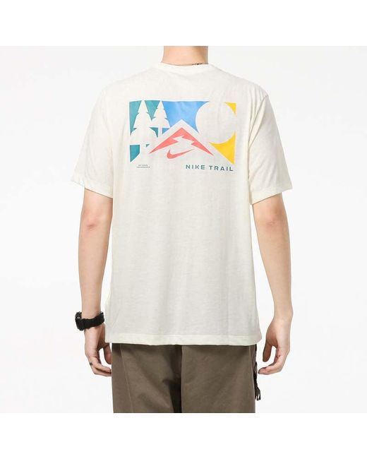 Nike White As U Nk Df Tee Db Trail Ssnl Cashmere Creamy for men