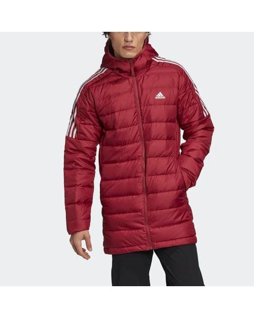 Adidas Red Winter Long Cap Down Jacket for men