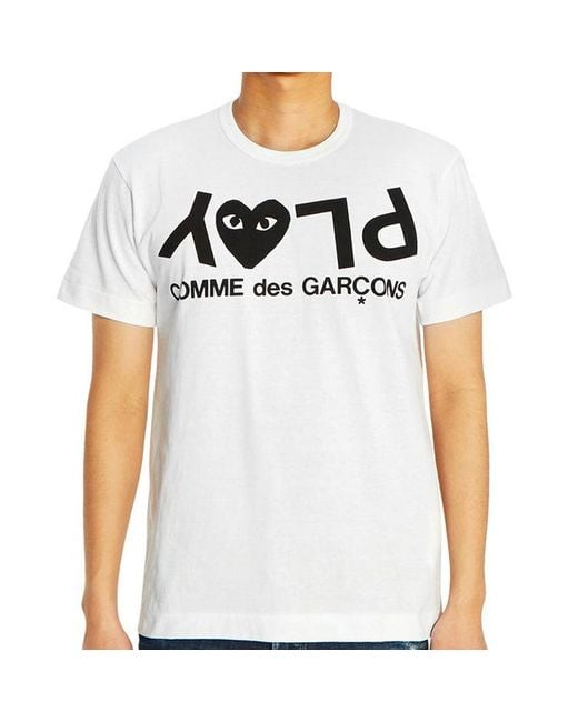 COMME DES GARÇONS PLAY White Inverted Text T-Shirt for men