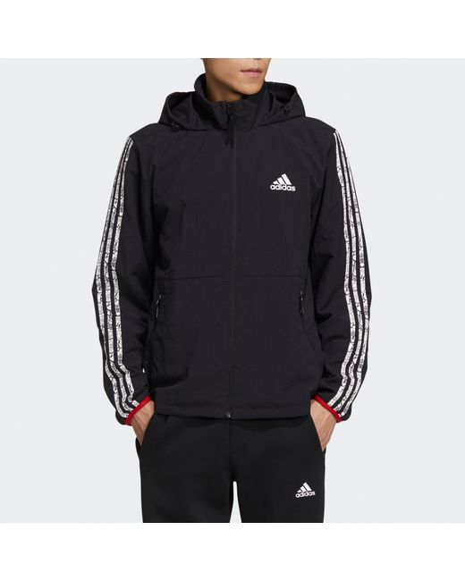 Adidas Blue Vd Windbreaker Stripe Casual Sports Jacket for men