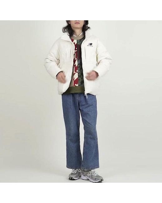 New Balance White Short Down Jacket