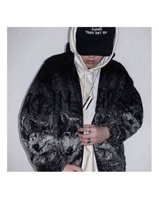 Supreme Wolf Fleece Jacket in Black for Men | Lyst UK