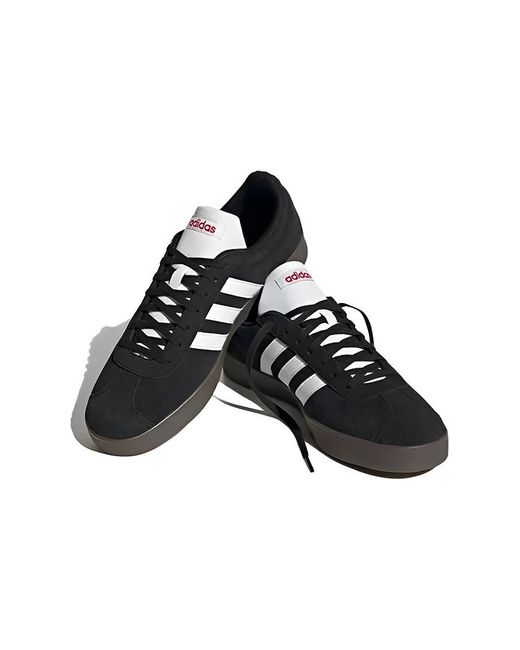 Adidas Black Vl Court Lifestyle Skate Shoes Gum' for men