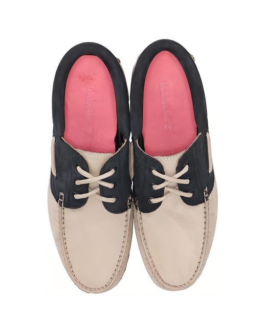 Timberland Blue 3-Eye Lug Handsewn Boat Shoes for men