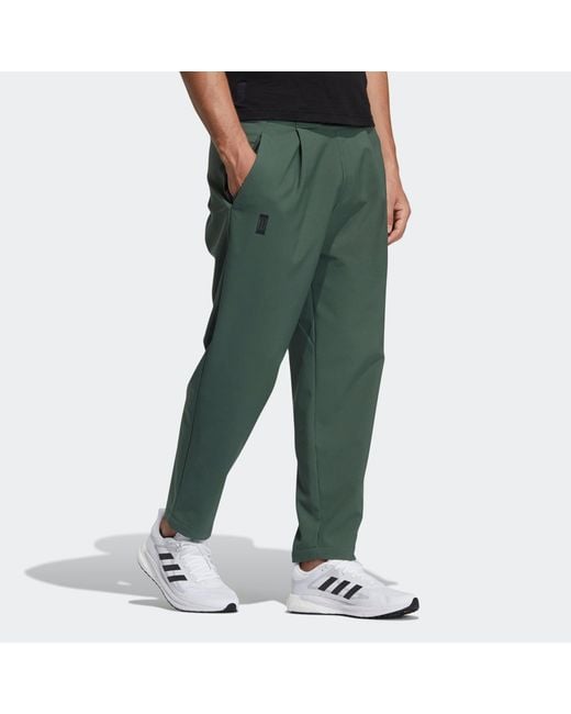 Adidas Green Wj Pnt Wv Warm Solid Color Loose Athleisure Casual Sports Pants for men