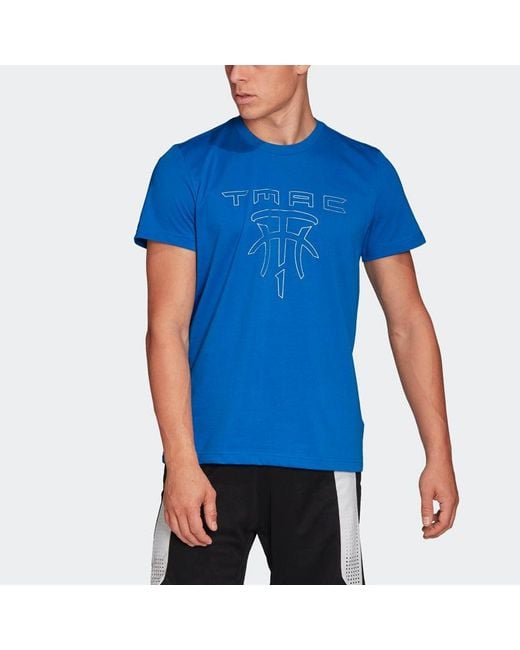 Adidas Blue T-Mac Legacy Basketball Sports Round Neck Short Sleeve for men