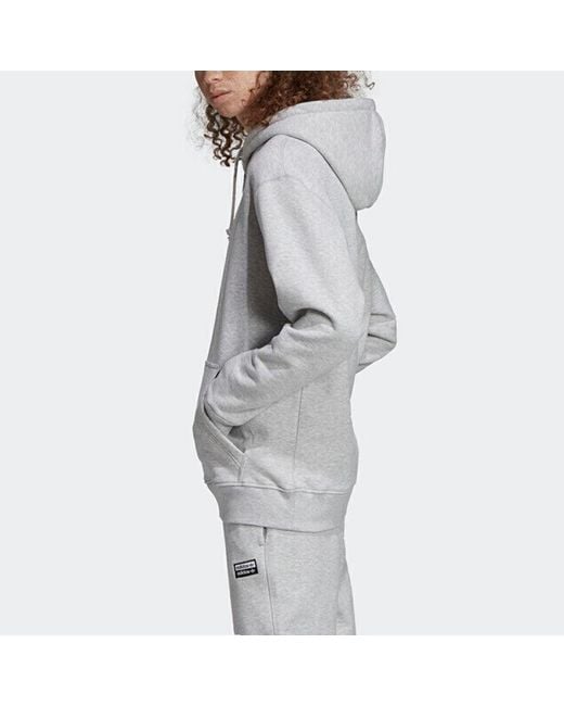 Adidas Gray Originals Casual Sports Solid Color Hooded Pullover for men