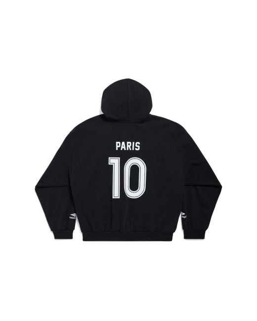 Balenciaga Paris Soccer Zip-Up Hoodie Medium Fit in Blue for Men