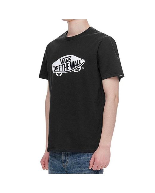 Vans Black Off The Wall Classic Printing Short Sleeve Couple Style for men