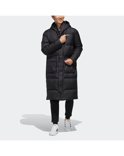 Adidas Black Neo High Collar Long Down Jacket for men