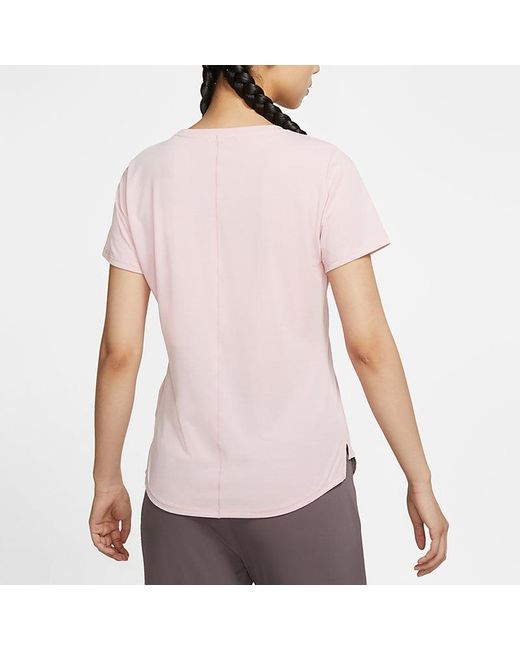 Nike Pink (Wmns) Dri-Fit Training Sports Quick-Dry Round Collar T-Shirt