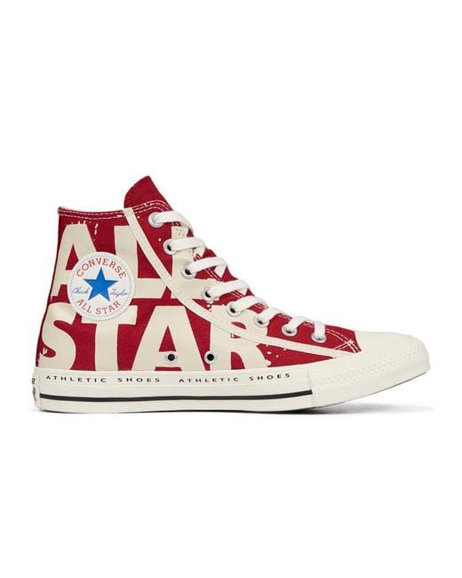 Converse Red Chuck Taylor All Star Bold Branding High Top for men