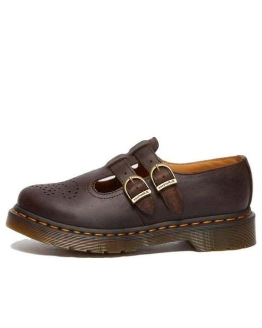 Dr. Martens Brown (Wmns) 8065 Crazy Horse Leather Mary Jane Shoes 'Dark'