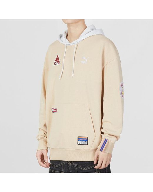 PUMA White Team Badge Hoodie for men