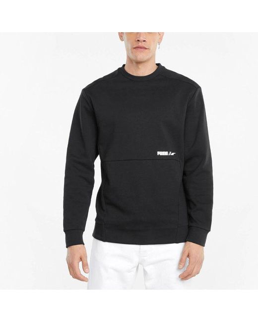 PUMA Black Winterized Crew Logo for men