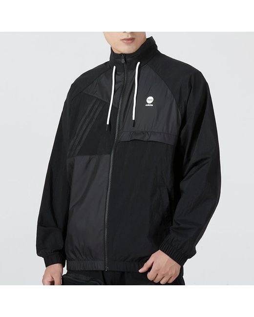 Adidas Blue U Vbe Wb 3 Athleisure Casual Sports Stand Collar Windbreaker Jacket for men