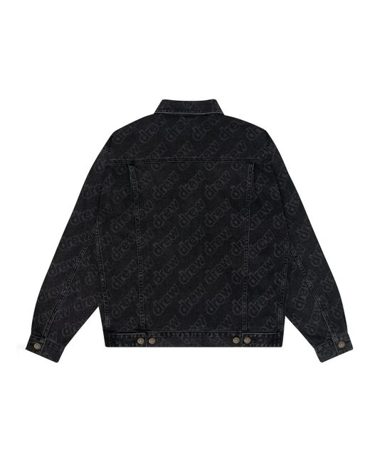 Drew House Black Oversized Trucker Jacket Secret Repeat' for men