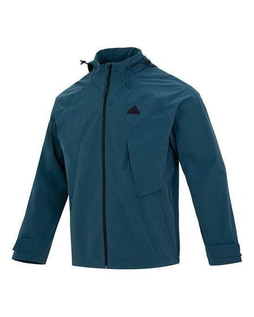 Adidas Blue Tech Top Woven Jackets for men