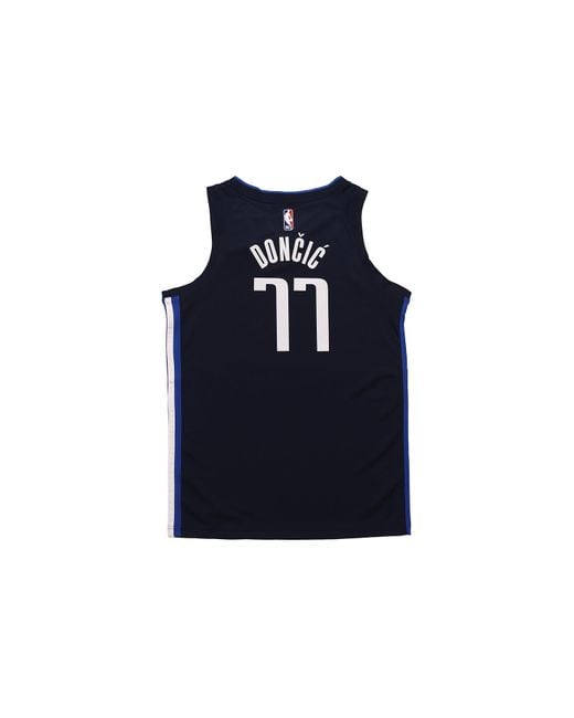 Nike Blue Nba Basketball Jersey Sw Fan Edition 20-21 Season Dallas Mavericks Doncic No. 77 Dark for men
