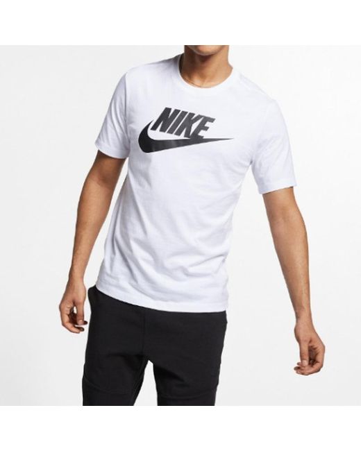 Nike White Sportswear Alphabet Logo Printing Breathable Short Sleeve for men
