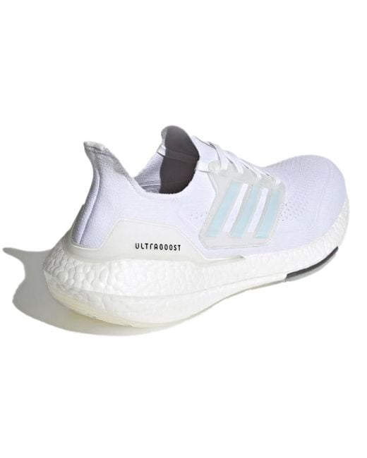 Adidas White Ultra Boost 21 Iridescent' for men