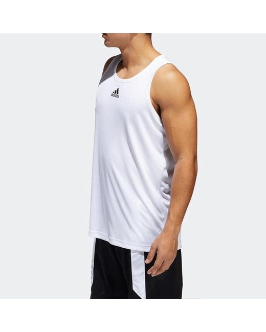 Adidas White Printing Logo Basketball Sports Vest for men