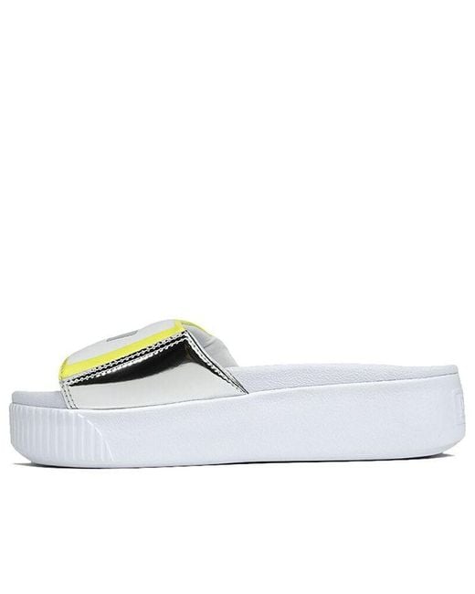 PUMA White (Wmns) Platform Slide Tz
