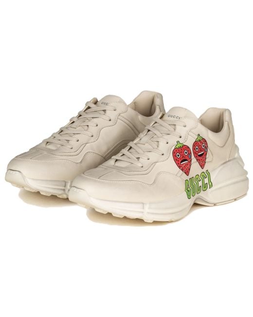 Gucci White Rhyton Gg Apple Sneakers 'Cream' for men
