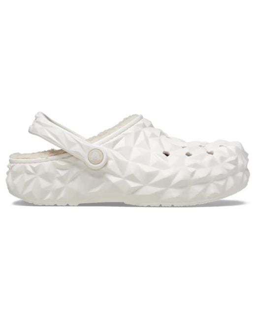 CROCSTM White Classic Lined Geometric Clogs