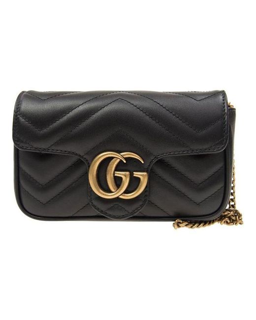 Gucci Black (Wmns) Gg Marmont Matelasse Leather Super Mini Bag