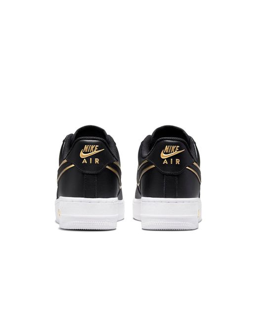 Nike Black Air Force 1 '07 Lv8 'Metallic Swoosh Pack for men