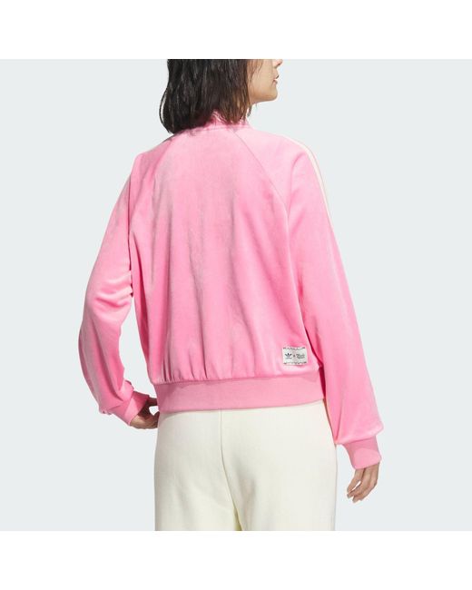 Adidas Pink (Wmns) Originals Velour Sst Track Suit Track Top Asia Sizing