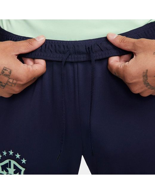 Nike Blue 2022-2023 Brazil Dri-Fit Knit Football Pants for men