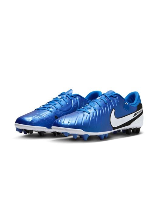 Nike Blue Tiempo Legend 10 Academy Artificial-Grass Low-Top Soccer Cleats for men