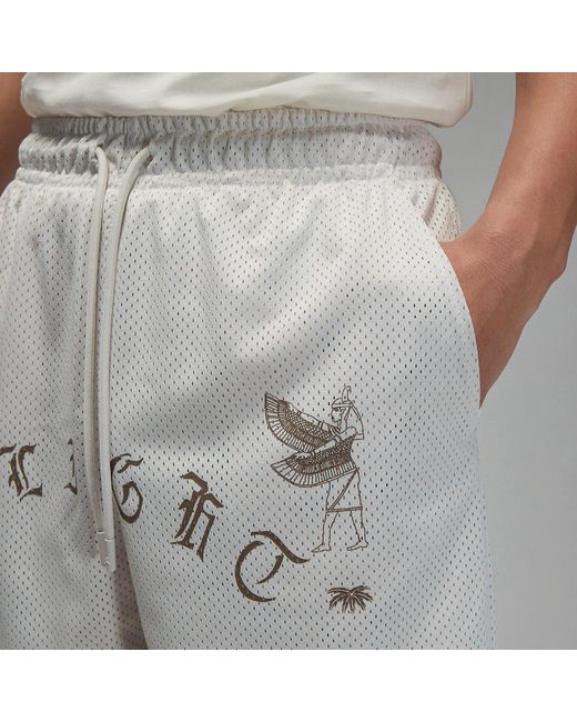 Nike Gray Artist Series By Umar Rashid Mesh Shorts for men