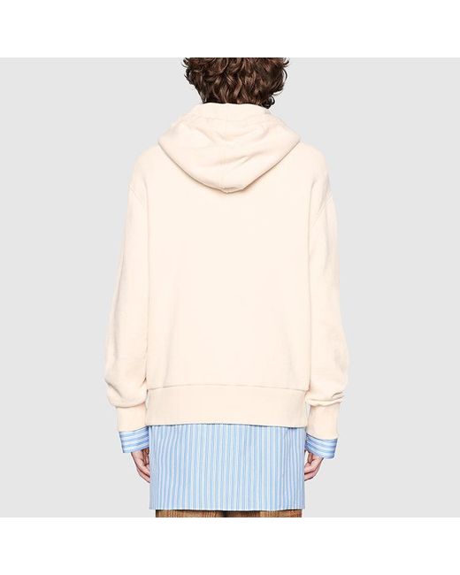 Gucci Natural Hooded Sweatshirt With Interlocking G 'Off- for men